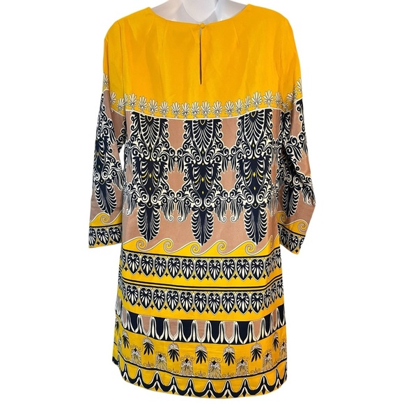 J.Crew Yellow & Black Patterned Shift Dress - Picture 2 of 6